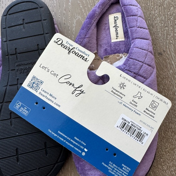Dearfoams Lavender Quilted Slippers - Picture 3 of 4